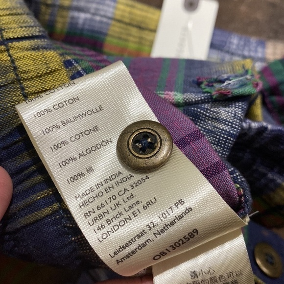 Anthropologie patchwork shorts NEW medium cotton tie dye southwestern - Picture 12 of 12